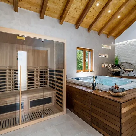 Promina Luxury With 72sqm Heated Pool, Jacuzzi, Infrared Sauna, Tennis Court, Media * Bogatić