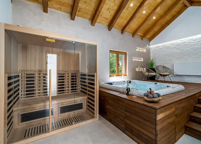 Promina Luxury With 72sqm Heated Pool, Jacuzzi, Infrared Sauna, Tennis Court, Media * Bogatić